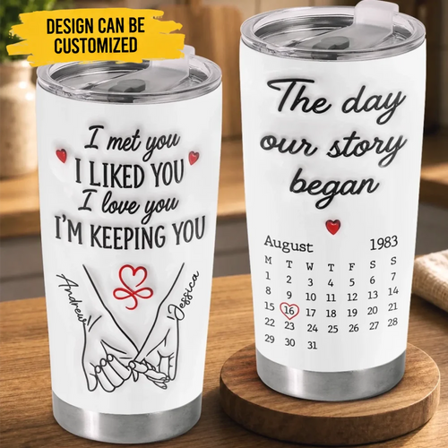 Custom Tumbler - Personalized Anniversary Wedding Gifts For Husband And Wife, Him And Her - To Love And Hold
