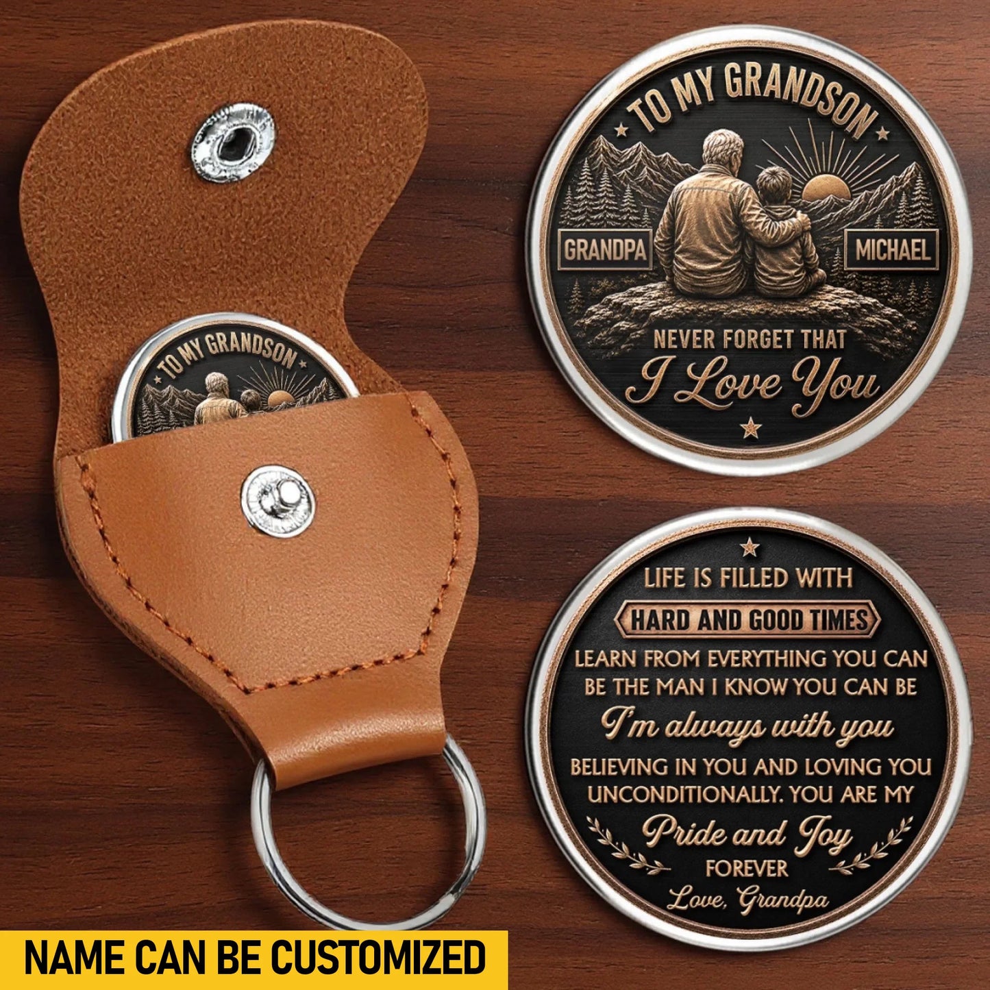 Custom Pocket Hug - Personalized Birthday Gifts For Grandson - My Little Champion