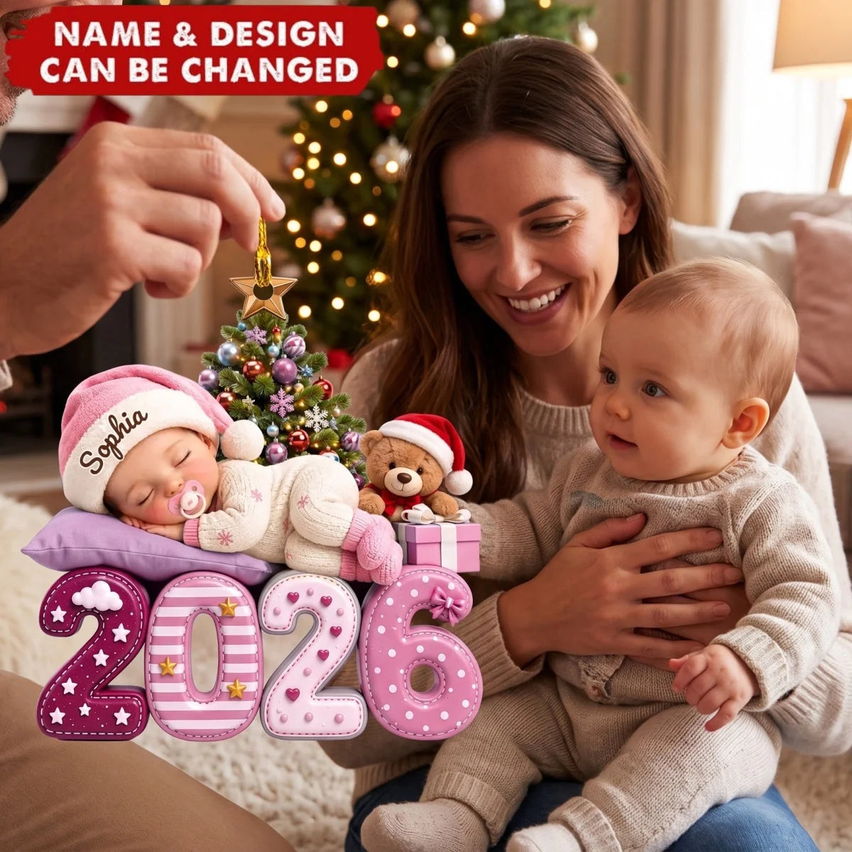 Custom First Christmas Acrylic Ornament - Personalized Christmas Birthday Gifts For Mom, Dad, Brother, Sister - Our Greatest Blessing Ever