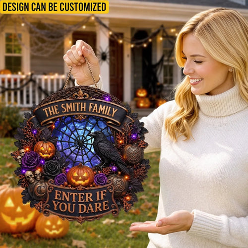 Custom Wood Sign - Personalized Halloween Decor Birthday Gifts For Mom, Dad, Brother, Sister - Spooky Vibes Only Here