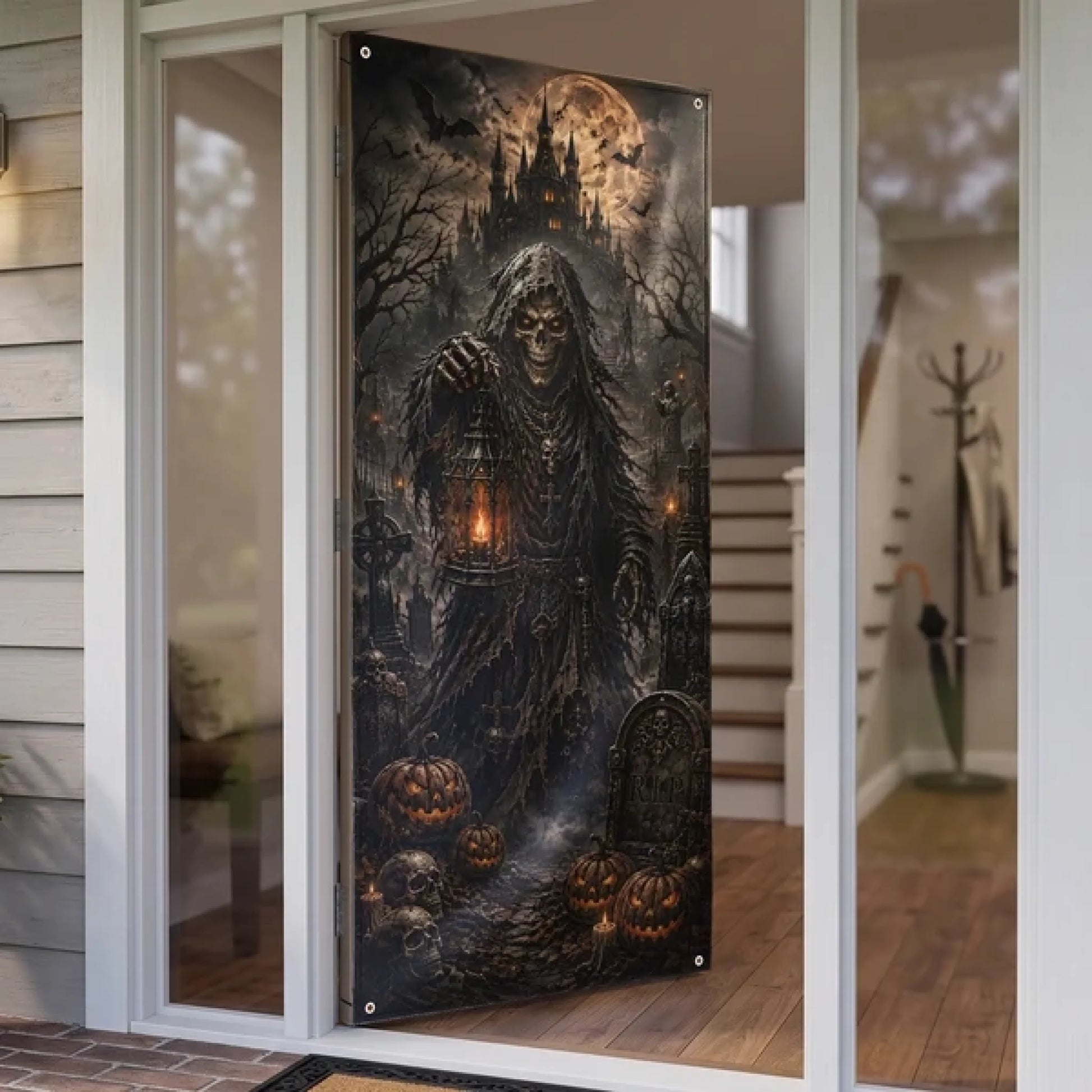 Halloween_Door_Decorations_Creepy_Scary_Pumpkin_Tunnel_Personalized_Door_Cover_3