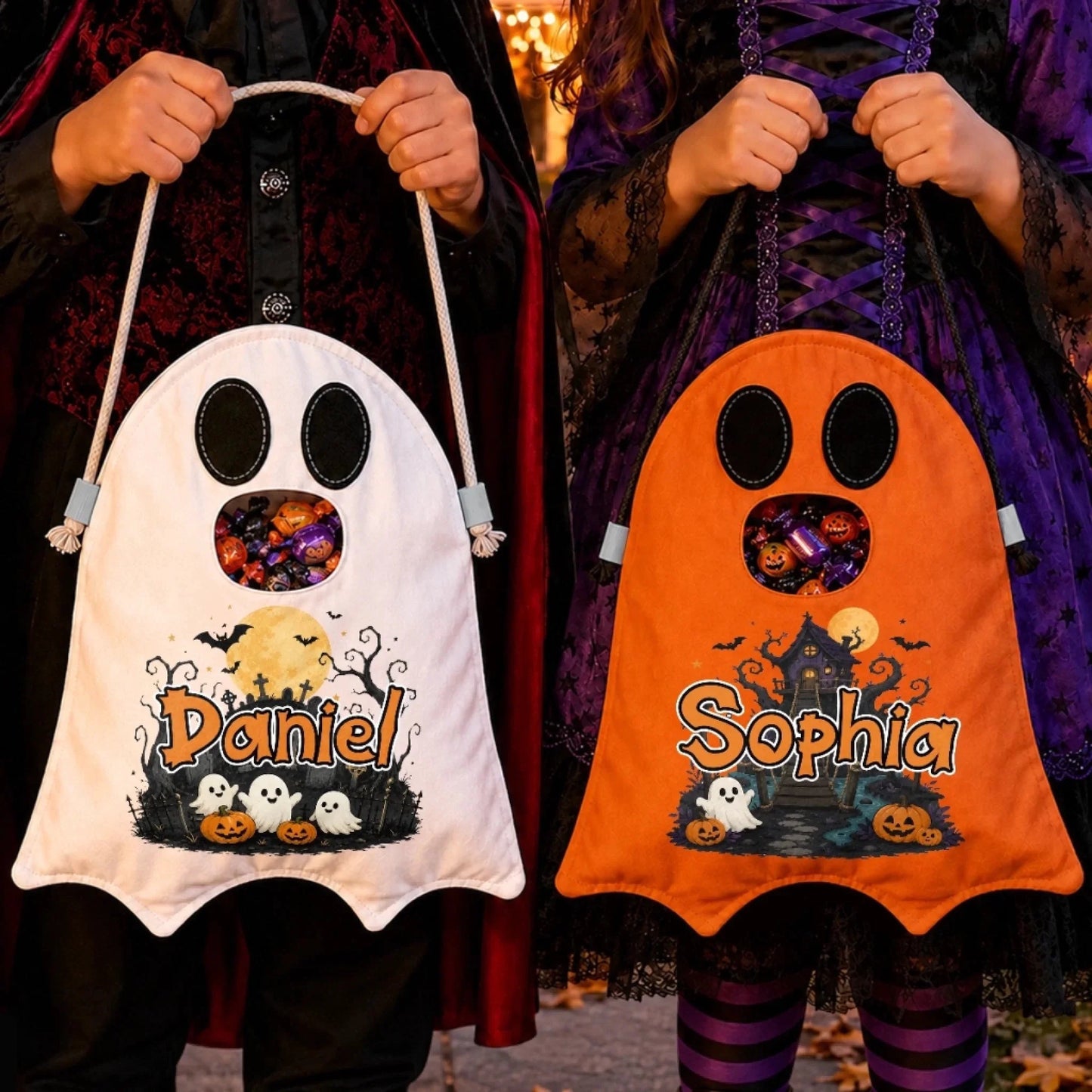 Custom Ghost Bag - Personalized Halloween Birthday Gifts For Kids - Trick Or Treat Smell My Feet