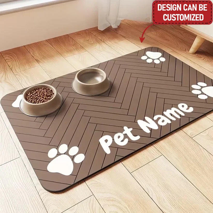 Custom‑name pet feeding mat for dogs & cats🐾. Non‑slip, waterproof & quick‑dry to catch spills. Protect your floors from messes. A lovely practical gift for pet parents. Add your pet’s name for a unique daily essential.