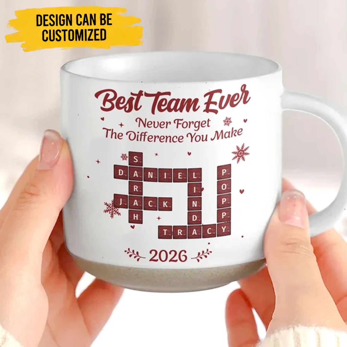 Best Team Ever Scrabble Pottery Style - Personalized Mug