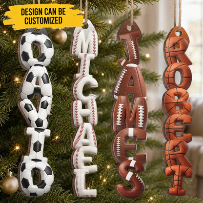 Custom Letter Wooden Ornament - Personalized Christmas Birthday Gifts For Mom, Dad, Brother, Sister, Kids, Sports Fans, Sports Lovers - Together We Score