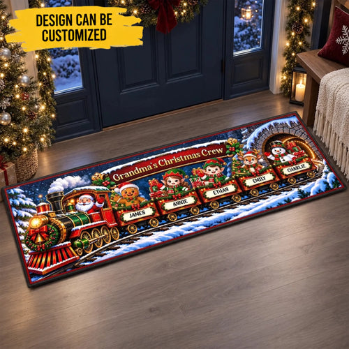 Custom Runner Rug - Personalized Christmas Birthday Gifts For Grandma, Grandpa - Little Ones Make The Season Merry