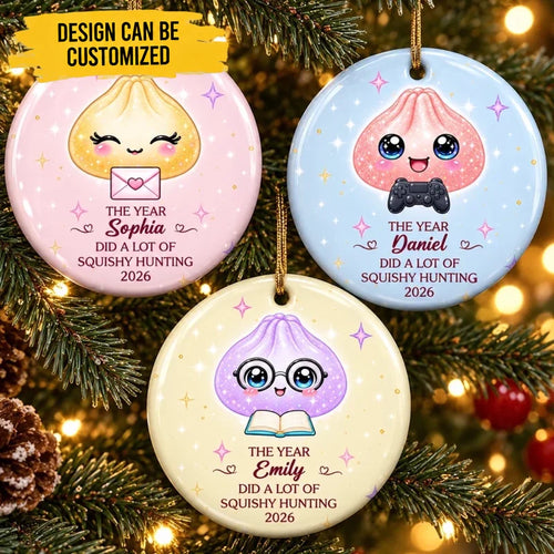 Custom Ceramic Ornament - Personalized Christmas Birthday Gifts For Kids - Little Dumpling Big Joy
