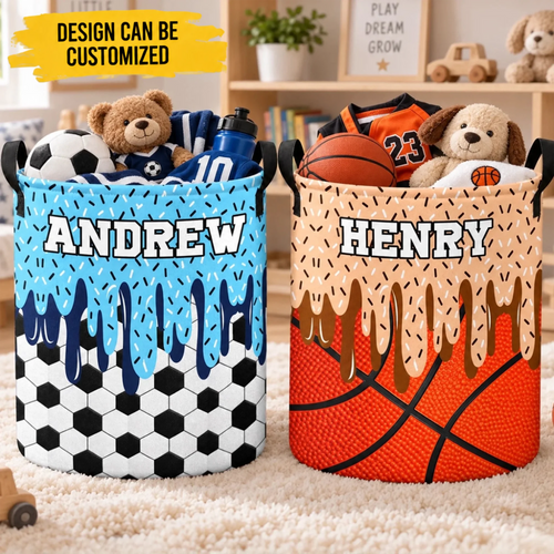 Custom Sport Laundry Basket - Personalized Birthday Gifts For Sports Fans, Sports Lovers, Kids - Play Like A Pro