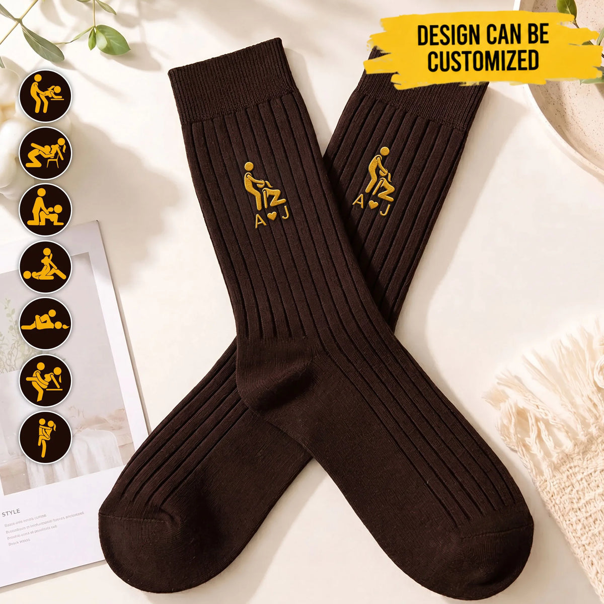 Funny Gifts For Husband Gifts For Men Custom Name Naughty Couple - Personalized Socks