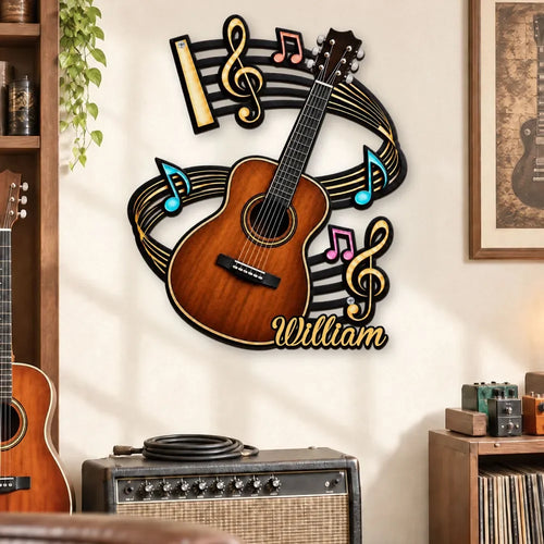 Custom Shaped Metal Sign - Personalized Birthday Gifts For Guitar Lovers - The Guitar Corner