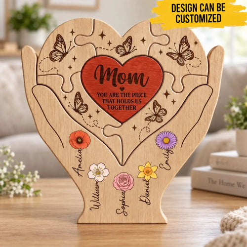 Custom Shaped Wooden Art Puzzle - Personalized Mother's Day Father's Day Birthday Gifts For Mom, Dad, Grandma, Grandpa - Where Every Piece Holds Love