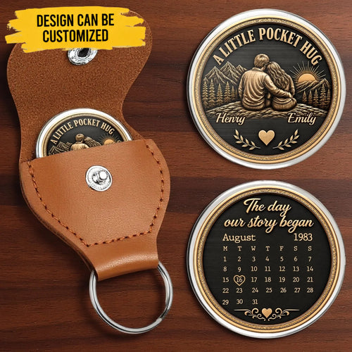 Custom Pocket Hug - Personalized Anniversary Wedding Gifts For Husband And Wife, Him And Her - Together Is Sweet Forever