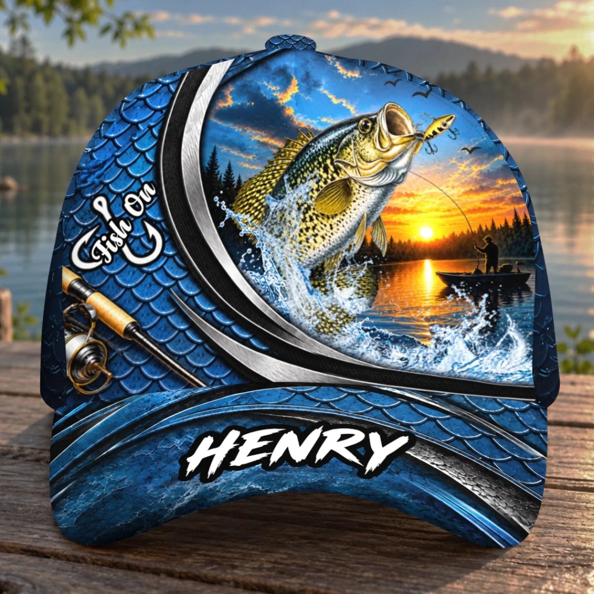 Custom Cap - Personalized Birthday Fishing Gifts For Fisherman, Husband, Son, Grandson, Brother, Grandpa, Dad, Yourself - Fish On Catch The Big One