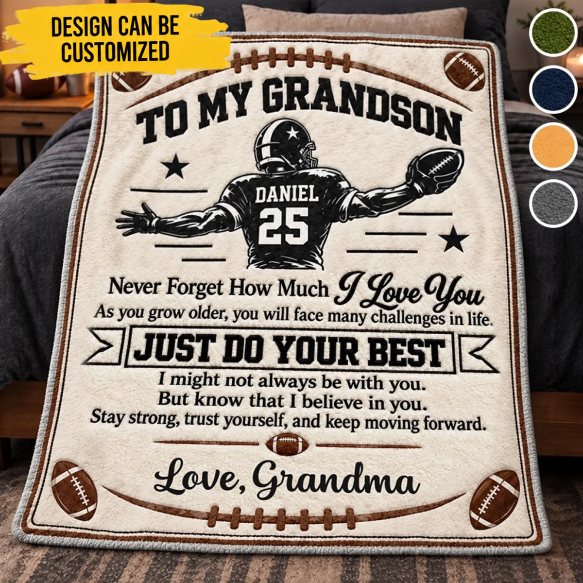 Custom America Football Blanket - Personalized Birthday Gifts For Son, Grandson, America Football Lovers, Sports Fans, Sports Lovers - Shine Bright On The Field