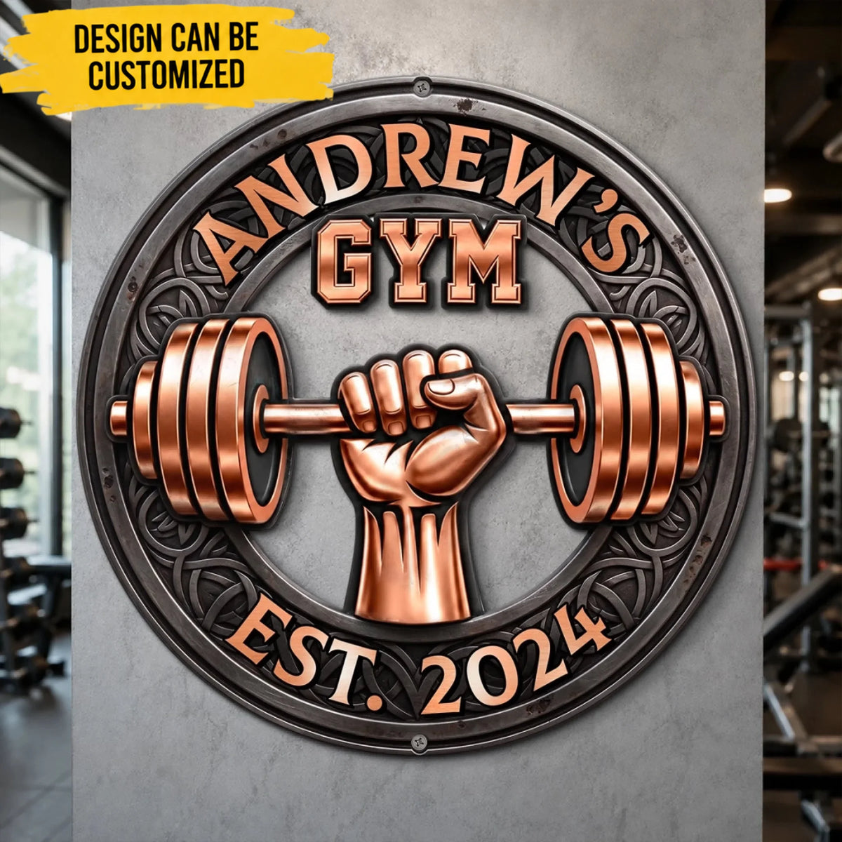 Custom Shaped Metal Sign - Personalized Gym Gifts For Him, Her, Brother, Sister - Welcome To My Fitness Zone