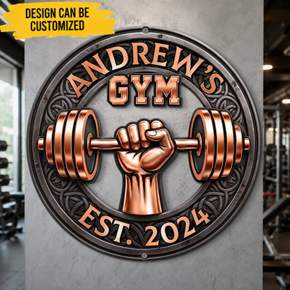 Custom Shaped Metal Sign - Personalized Gym Gifts For Him, Her, Brother, Sister - Welcome To My Fitness Zone