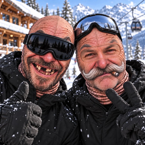 Custom Photo Funny Face Ski Lovers Gift - Personalized Ski Mask