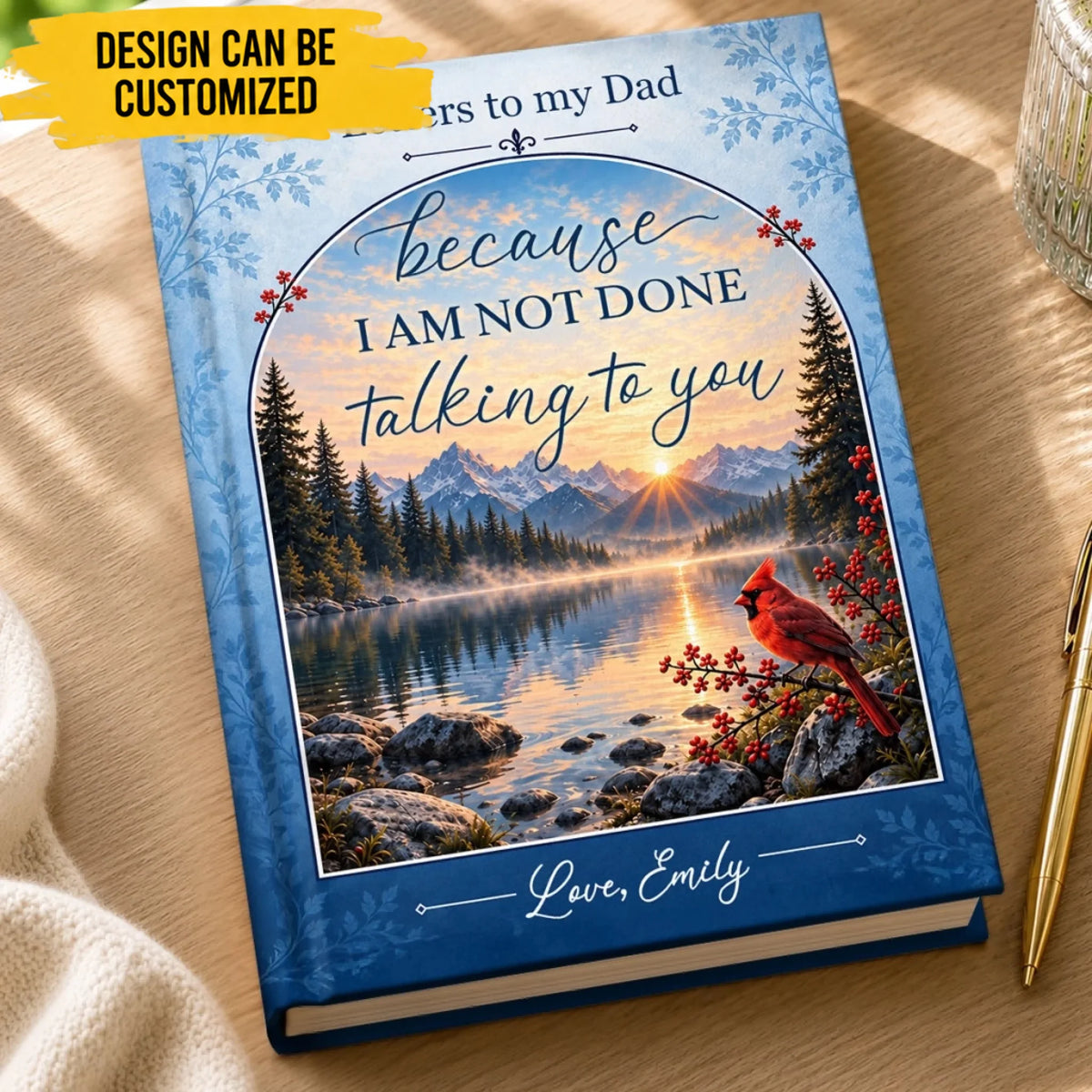 Custom Hardcover Journal - Personalized Memorial Sympathy Gifts For Loss Of Mom, Dad - Remembered With Love
