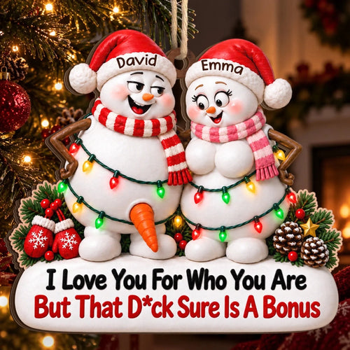 Custom Funny Wooden Ornament - Personalized Anniversary Christmas Wedding Gifts For Husband And Wife, Him And Her - Nice Is Overrated