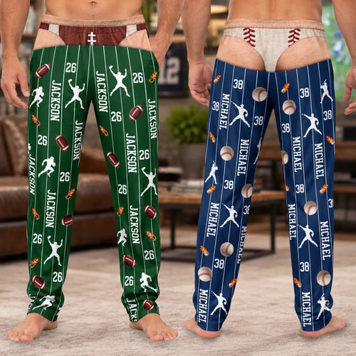 Custom Funny Pajama Pants - Personalized Birthday Gifts For Sports Fans, Sports Lovers - Chilling Like A True Champion