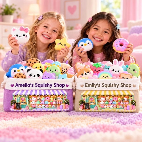 Custom Name Colorful Squishy Shop Gifts For Kids - Personalized Storage Basket