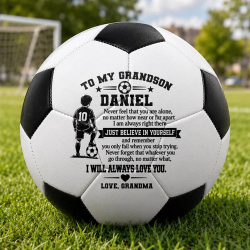 Custom Name Soccer Motivation Gifts For Grandson - Personalized Soccer Ball - Keep Chasing Your Dreams