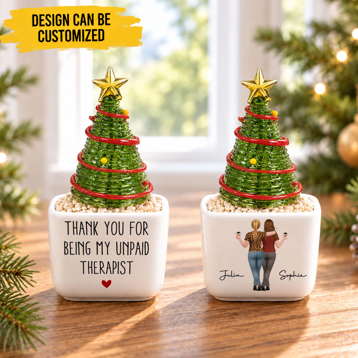 My Unpaid Therapist - Personalized Glass Christmas Tree