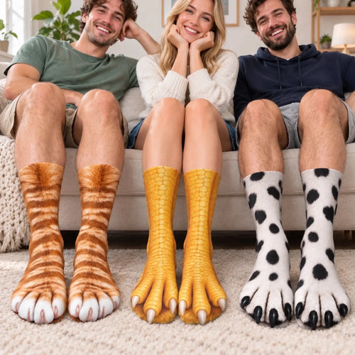 Custom Funny Animal Feet Gifts for Animal Lovers - Personalized Middle Tube Socks