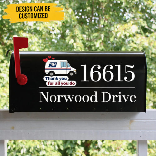 Custom Address Mail Carrier Appreciation Gifts - Personalized Mailbox Decal