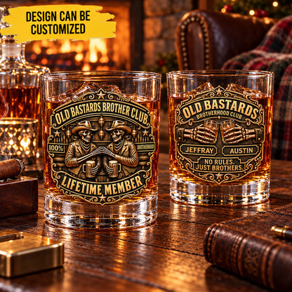 Brotherhood Built To Last Forever - Personalized Whiskey Glass
