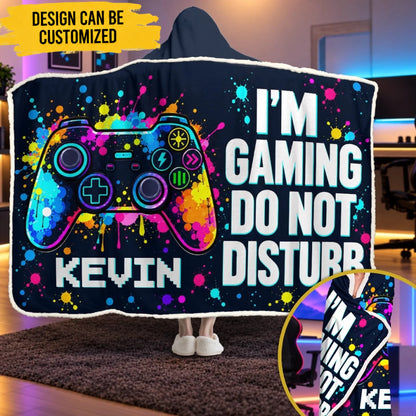 Custom Name Gaming Do Not Disturb Gifts for Gamers - Personalized Snuggle Blanket