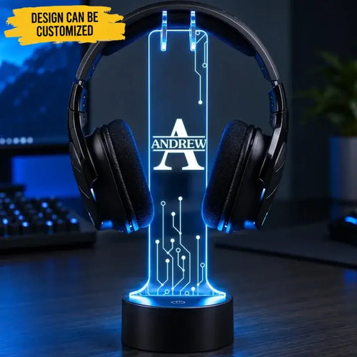 Custom Name Tech Gifts for Gamers - Personalized Headphone Stand