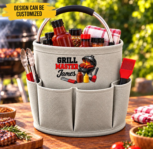 Custom Name Grill Master Gifts for Grill Lovers - Personalized Tool Bag