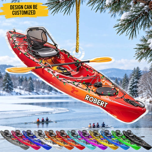 Custom Kayak Christmas Gifts for Kayaking Enthusiasts - Personalized Acrylic Ornament
