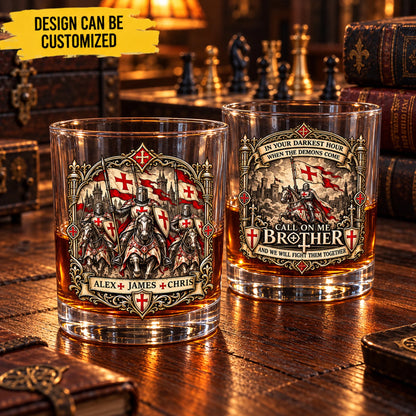 Through Darkness We Stand Together - Personalized Whiskey Glass