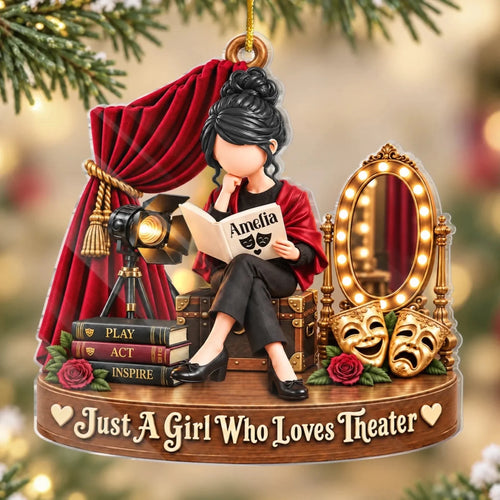 Custom Theater Girl Christmas Gifts for Drama Lovers - Personalized Acrylic Ornament