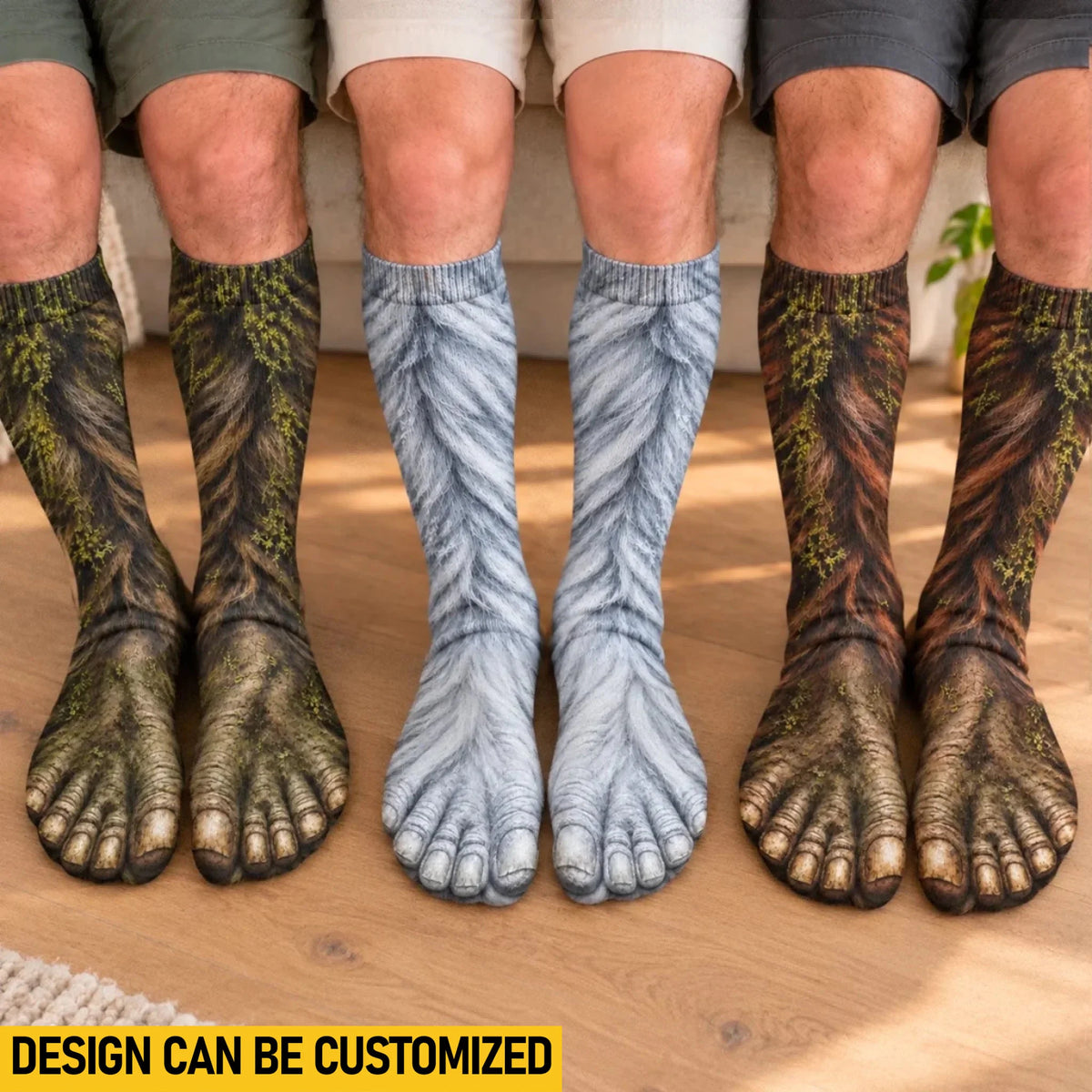 Custom Funny Hairy Feet Prank Gifts for Men and Women - Personalized Middle Tube Socks