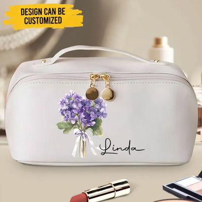 Flowers Do Not Tell They Show - Personalized Leather Makeup Bag