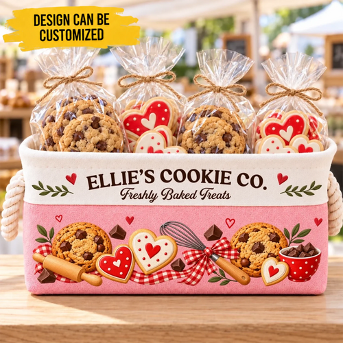 Custom Name Cookie Bakery Gifts - Personalized Storage Basket