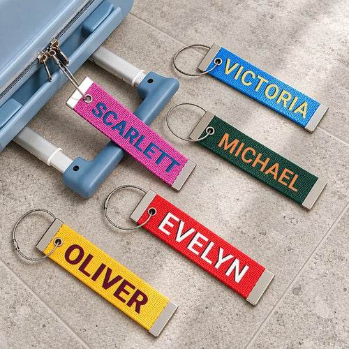 Custom Name Colorful Travel Accessories Gifts For Travel Lovers - Personalized Cotton Luggage Tag