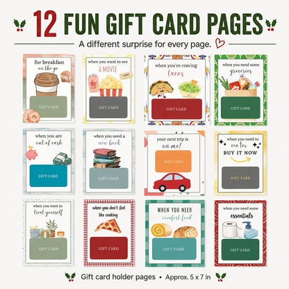 Christmas Gift Card Book – 12 Themed Pages for Cash & Gift Cards