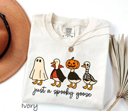 Just A Spooky Goose Shirt Funny Halloween Goose Tee