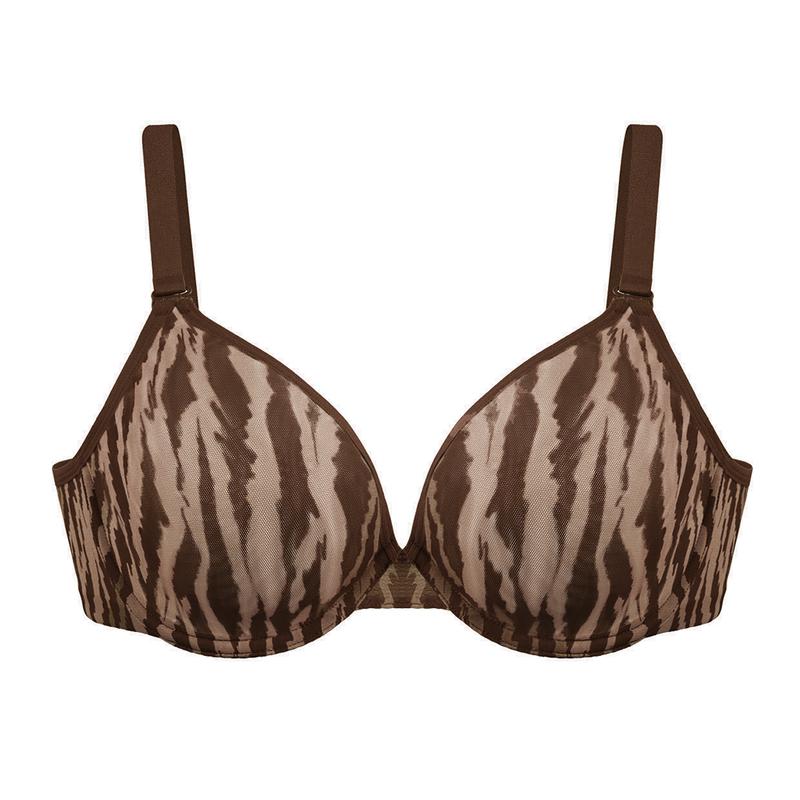 Zebra Wild Breathable Unlined Plus Size Soft Women Bra