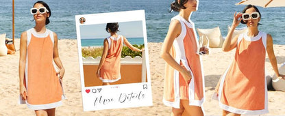 Two Piece Sets Color Block Crewneck Sleeveless Pullover Tops Matching Shorts With Pockets