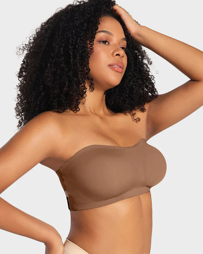 Non-Slip Crossover Side Hook Bandeau Bra
