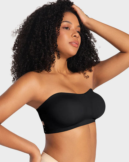 Non-Slip Crossover Side Hook Bandeau Bra