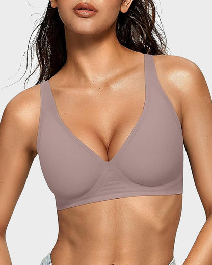 Seamless Deep V Push-Up Wireless Bra
