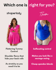 Women's One Piece Tummy Control Swimsuit Ruffle Cutout Swimdress