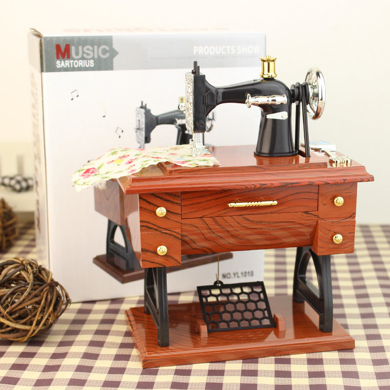 Vintage Sewing Machine Music Box