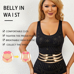 Women Slimming Bodysuits Shapewear Tops Tummy Control Body Shaper Spaghetti Strap Camisole Leotards Bodycon Jumpsuit